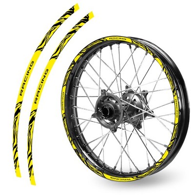 Yellow W01B MX Bikes Strip Tapes Rim Sticker Decal For BETA 500 RS 2015-2016