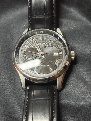 Bulova Wilton Automatic GMT Men's Watch 43mm Blue Dial 96B385
