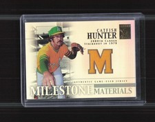 2002 Topps Tribute MIM-CH Catfish Hunter Milestone Materials