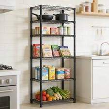 6-tier Heavy Duty Shelving Storage Adjustable Garage Shelves Utility Rack Black 6-tier Heavy Duty Shelving Storage Adjustable Garage Shelves Utility Rack Black