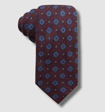 Tasso Elba Men's Red Blue Wool Medallion Classic Neri Neck Tie Size 58x3.25