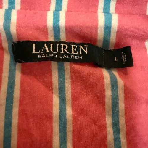 Lauren Ralph Lauren Pink Striped Pajama Shirt - Size L - Picture 4 of 7