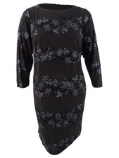 Jessica Howard Women's Plus Size Sparkle Floral Dress (16W, Black) 689886514742