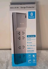 Belkin 8-Outlet Slim Surge Protector 3550 Joules 6ft/1.8m Cord New in Box