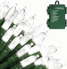 Battery Operated Christmas Lights, 18 FT 50 LED Clear Mini String Lights, 8 Mode