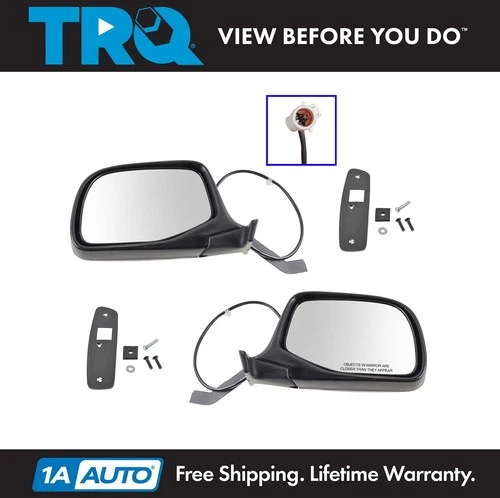 TRQ Power Side View Mirrors Chrome & Black Left & Right Pair for F-Series Truck
