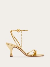 FERRAGAMO WOMEN'S GOLD PATENT LEATHER SANDALS MSRP 960