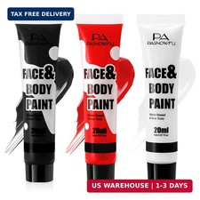 Black White Red Face Paint, Water-Based Body Paint for Halloween
