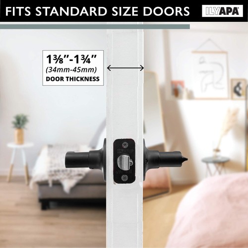 Privacy Door Lever for Bed/Bath - Wave, Matte Black Reversible Interior Keyle... - Picture 5 of 8
