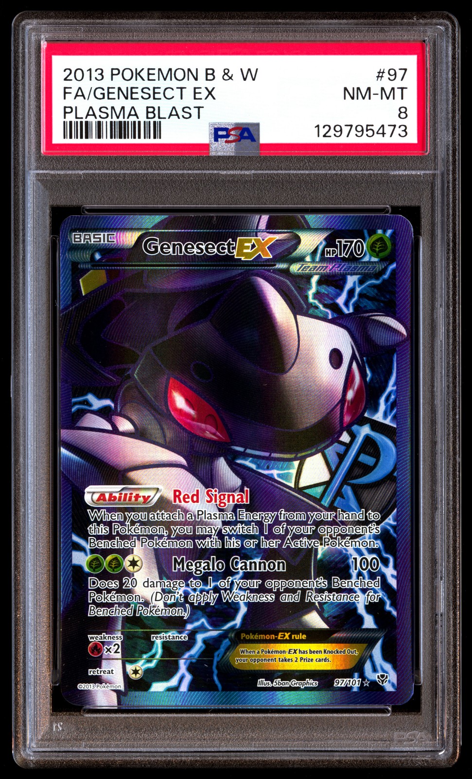 PSA 8 Genesect EX 97/101 Plasma Blast Pokemon