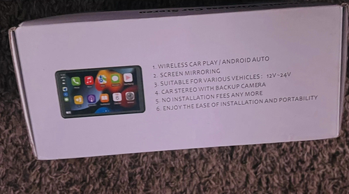 Portable Wireless Car Stereo With Screen Mirroring And Car Play - Black - Picture 2 of 4