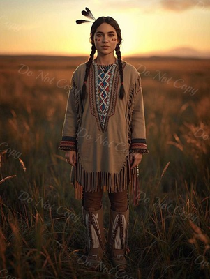 #ad Photo A4 Lakota Sioux – jeune femme en tenue tribale – 1209 EUR 5.99