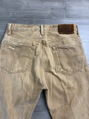 RRL Double RL Japan Woven Selvedge Jeans Size 30x34 Tan Straight