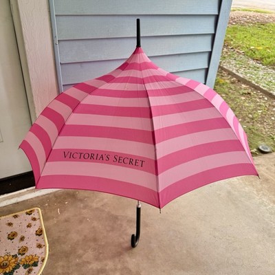Victoria s Secret Iconic Pink Striped Y2K Limited Edition Parasol Umbrella RARE