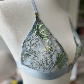 BORDELLE BOTANICA Triangle Soft Bra Light Blue L RARE🔥