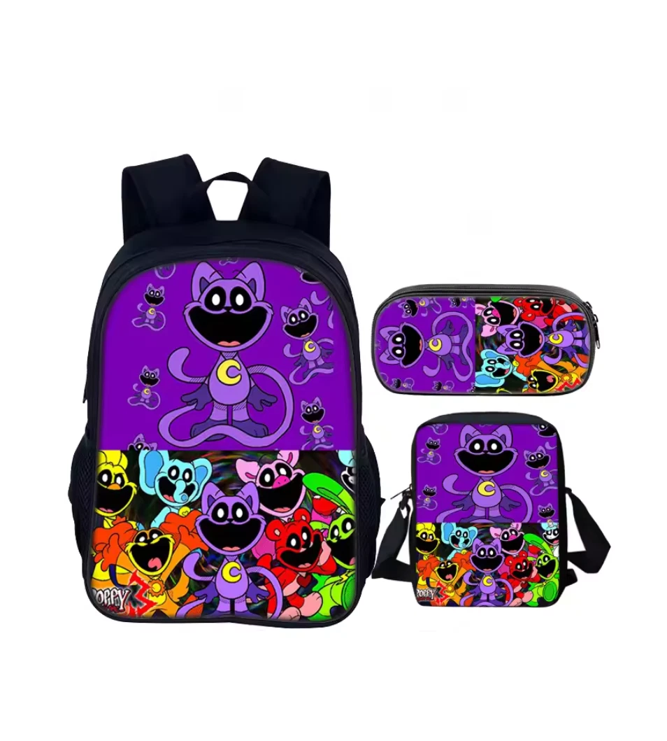 Cartoon Smiling Backpack Set For Kids