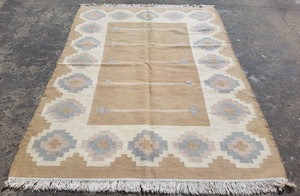 Vintage Traditional Handmade Beautiful Swedish Kilim Floor Rug Carpet 223x166 cm