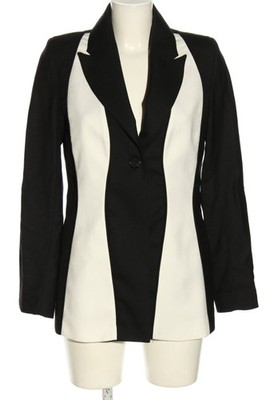 WYNN HAMLYN Long-Blazer Damen Blazer Gr. DE 36 schwarz-weiß Business-Look