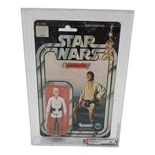 Star Wars 1978 Luke Skywalker  Farmboy  12 Back-C MOSC AFA 80   Cracked Bubble