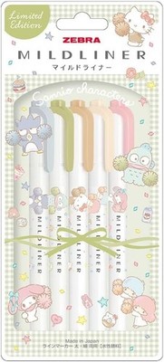 zebra pen Highlighter 5C Mildliner Natural WKT7-SR2-5C-NTC Sanrio JP