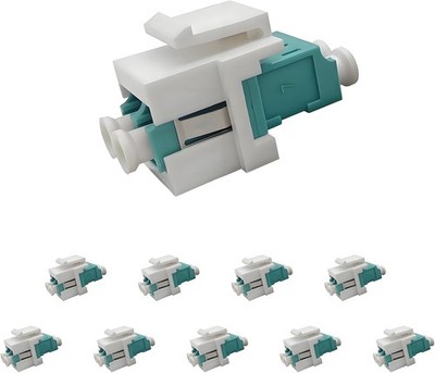 10 Pack LC to LC Duplex Fiber Optic Coupler Keystone Jack Adapter Wall Plates