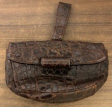 Vintage Genuine Alligator Handbag Brown Interior Lining Damage