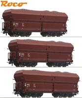 Roco H0 56333-S Selbstentladewagen Mit Kohleeinsatz Der DR (3 StüCk) - NEU + OVP