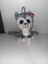 TY Gear Collection Beanie Boos 11" SLUSH Backpack Dog Husky 100 TySilk Shell