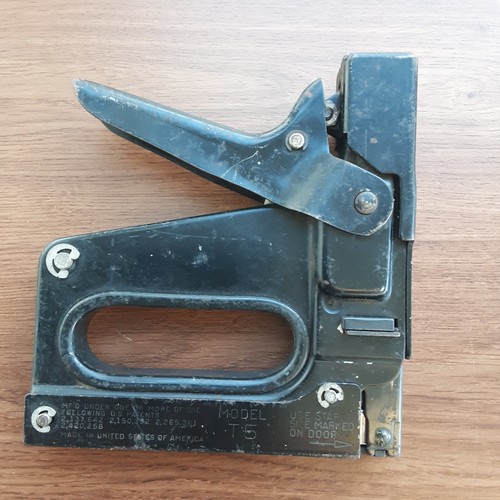 Bostitch Vintage Staple Gun Model T5 Black Heavy Duty Stapler Tacker Tool