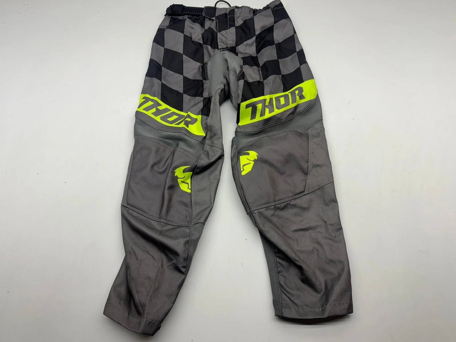 New Thor Youth Riding Pants Size 24 Gray Yellow Apparel Gear Motocross MX