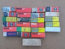 Lot of 24 Vintage TV Vacuum Tubes GE RCA Amperex Sylvania Untested