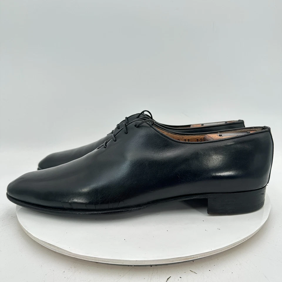 Salvatore Ferragamo Men Size 12B Black Leather Whole Cut Oxford Dress Shoes - Image 2 of 4
