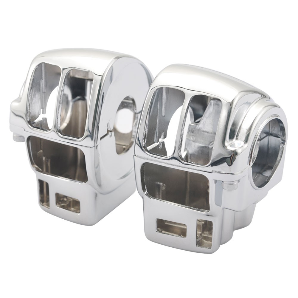 Chrome Handlebar Hand Control Switch Housing Cover Kit For Harley Touring 96-13