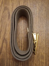 Mens USMC/Marine Corps Military Khaki Web Belt, Open Brass Belt Buckle Size 35 