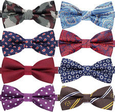 8 PACKS Elegant Adjustable Pre-tied Bow Ties for Men Boys 1 4 5 6 8 Pack for op