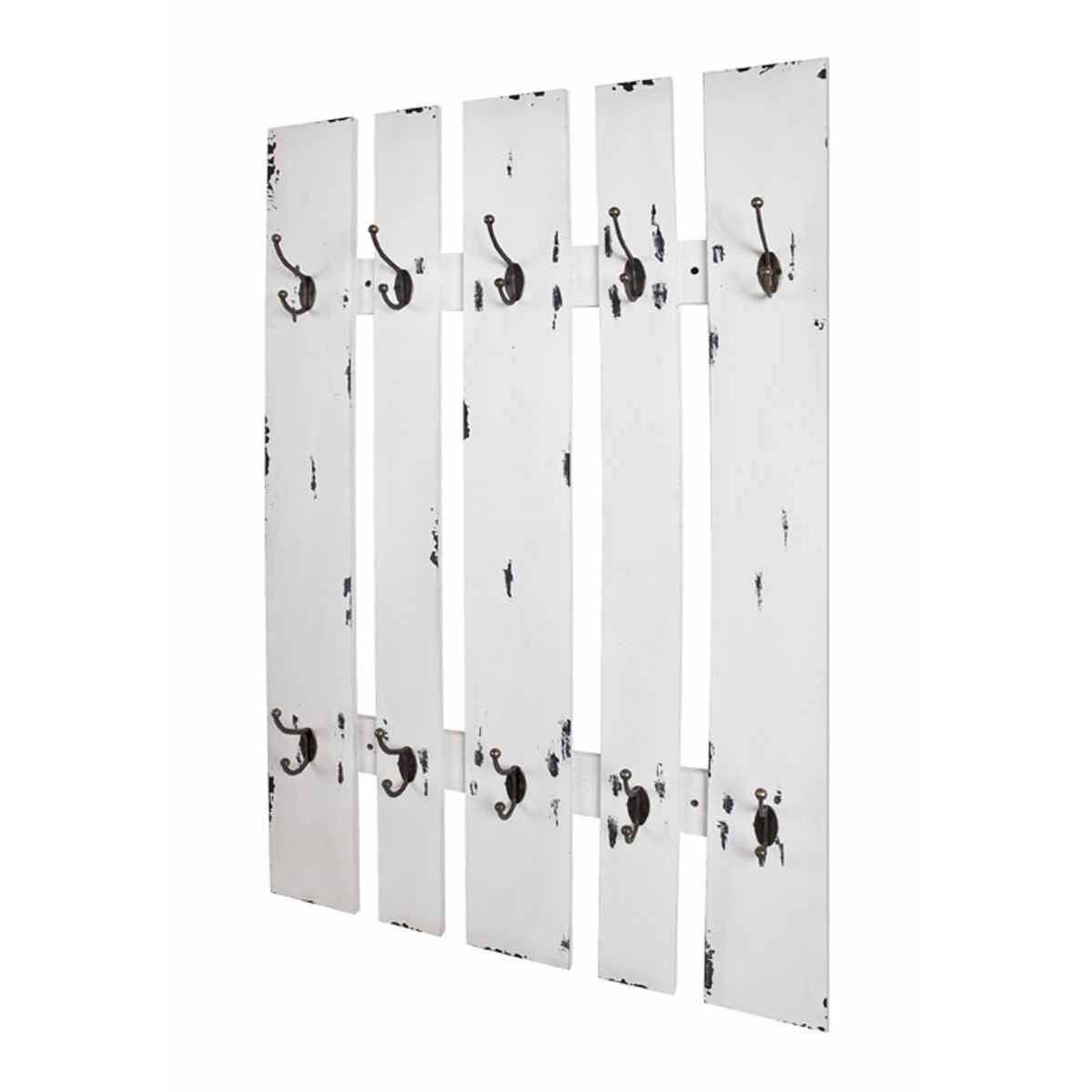 Patère murale vintage Anie 100cm blanc pour ranger les manteaux
