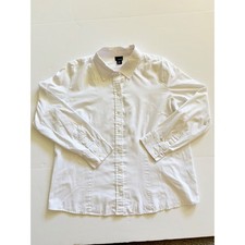 Basic Editions White Button Down Shirt Womens...