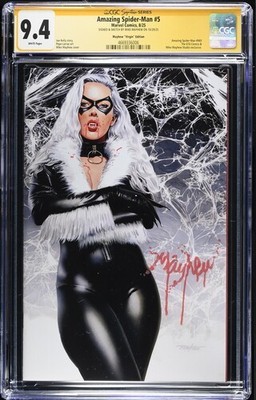 Amazing Spider-Man #5 Signed Mike Mayhew Virgin Variant - Black Cat CGC 9.4
