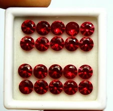15.15 Ct Natural Red Ruby Round Cut 6mm 20 Pcs Lot Loose Gemstone Certified D07