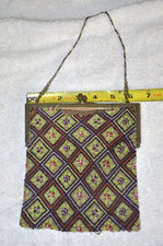 Vintage Micro Bead Large Flapper Handbag PURSE Made in Vienna, Austria