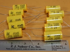 Illinois Capacitors MWR Film Capacitors .47uf 1000V (10) NOS Sample= 0.473uf