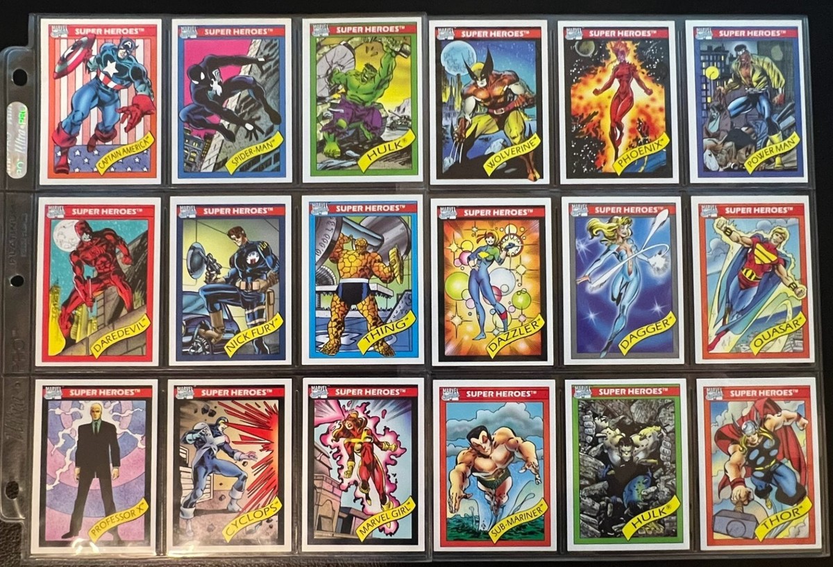 1990 Marvel Universe Series 1 Trading Cards Impel COMPLETE BASE