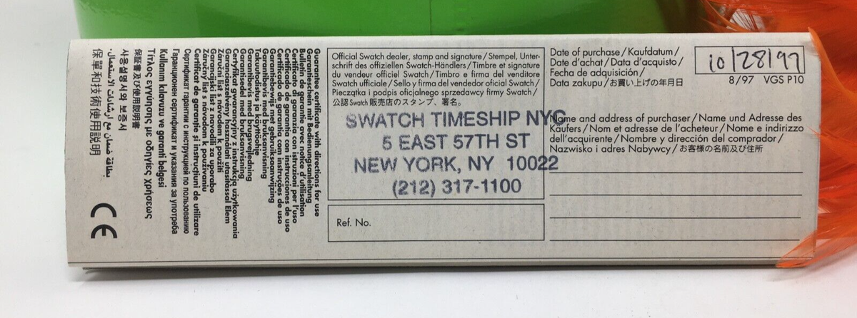 Vintage Swatch Orange Feather Pop Watch PMZ105 w/Case and