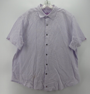 Robert Graham Shirt Men XXXL Purple Linen Blend Button Up Classic Fit Preppy *