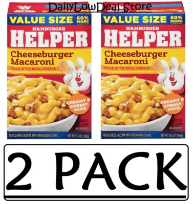 2 PACK - Hamburger Helper Cheeseburger Macaroni Made with Real Cheese 10.6 oz
