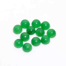 Natural Green jade Round Shape Cabochon, AAA Quality Handmade Smooth Gemstones