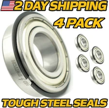 (4 Pack) Wheel Bearings fits Simplicity 1725722SM Legacy XL Tractor + Grease