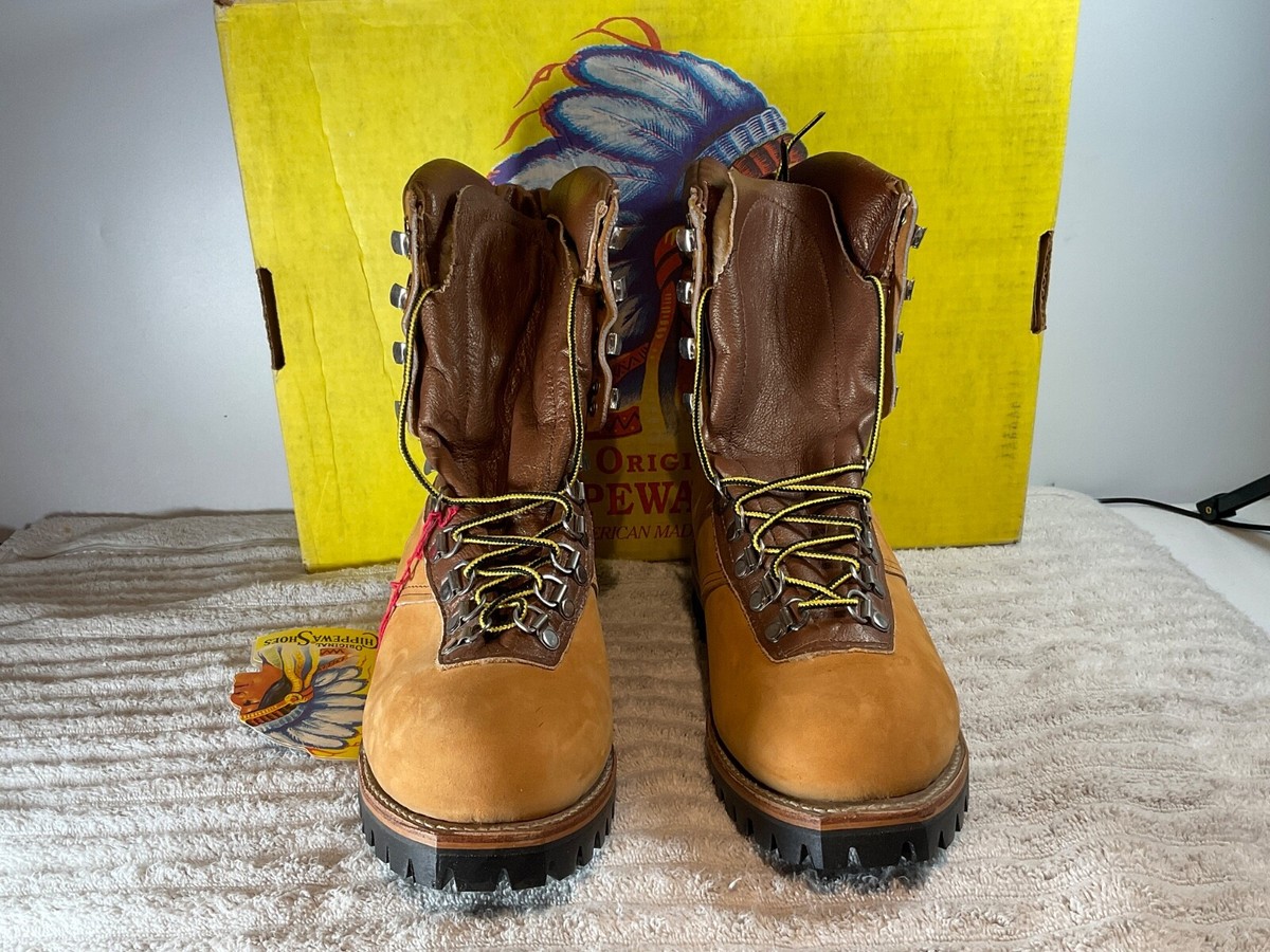 NOS Vintage Chippewa 9” 25468 LEATHER WORK BOOT VIBRAM SOLE