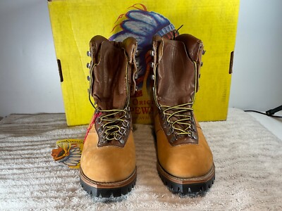 NOS Vintage Chippewa 9” 25468 LEATHER WORK BOOT VIBRAM SOLE