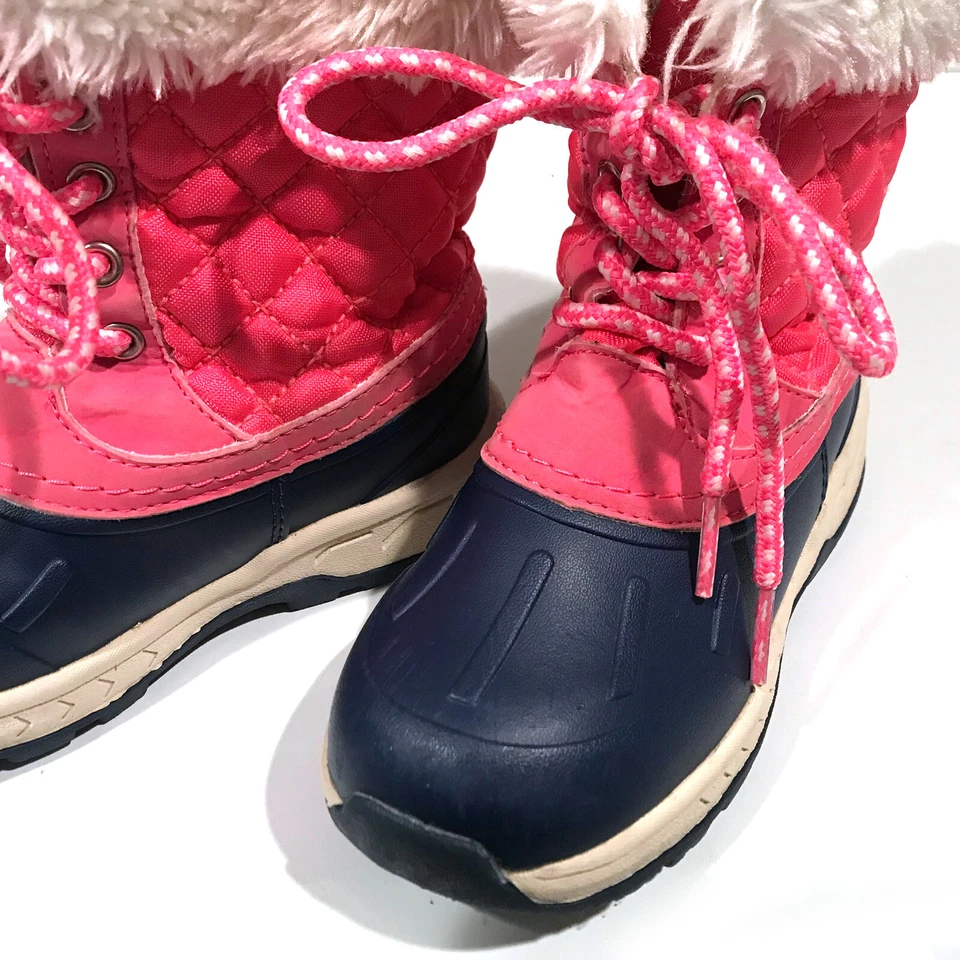 Carters Botas de Nieve con Cordones, Impermeables, Niñas Rosa Talla 11 Foto 3 de 4